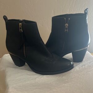 Steve Madden Black Ankle Booties with Silver Accents